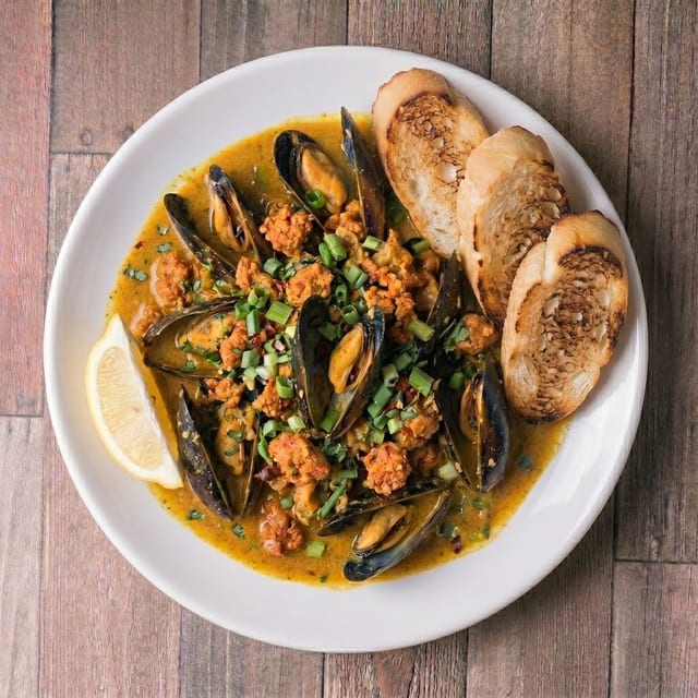 Thai Curry Mussels.