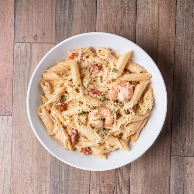 Harissa Spiced Shrimp Penne.