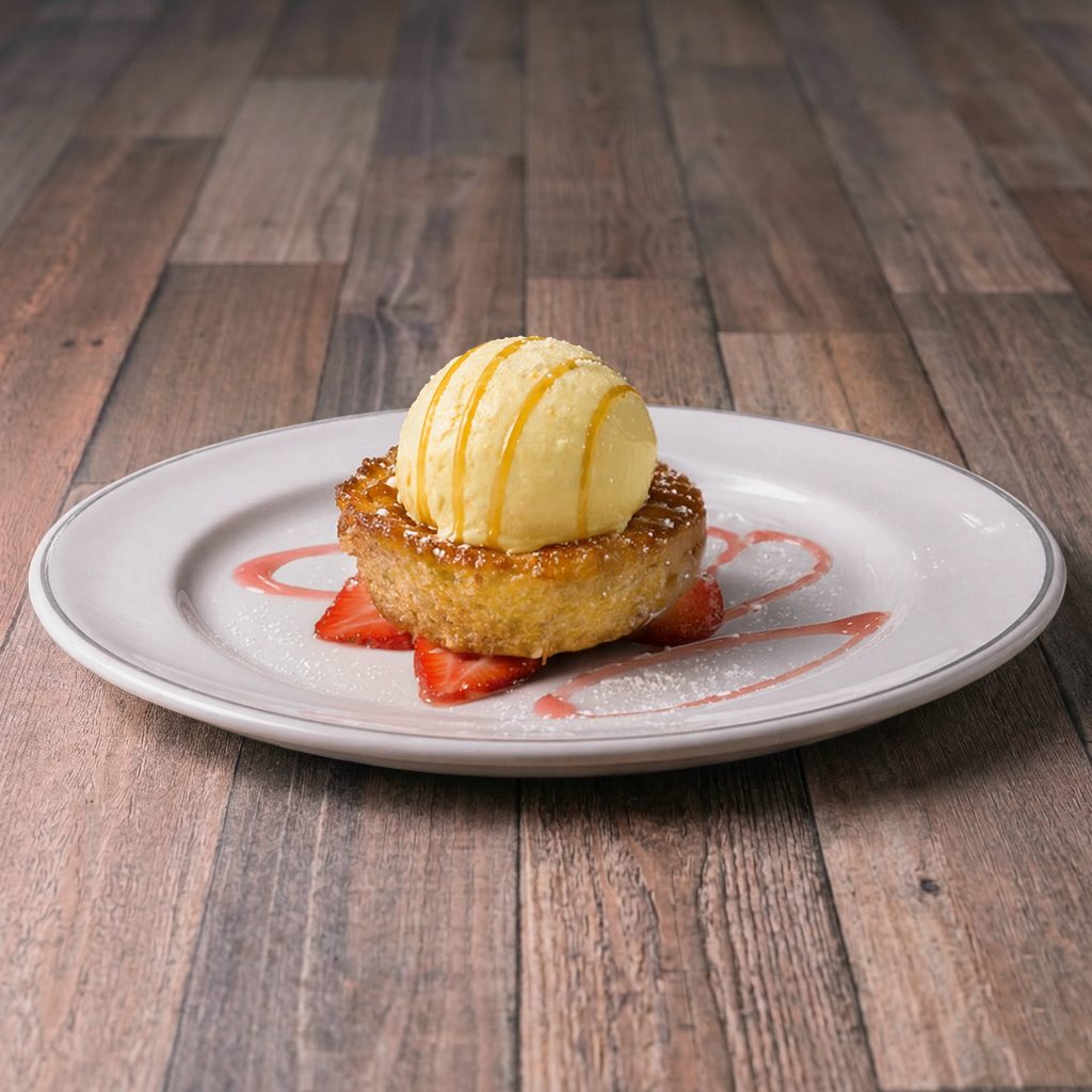 Brown Butter Cake with Ice Cream.