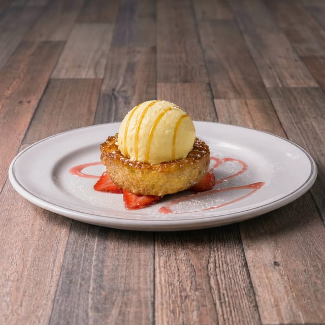Brown Butter Cake with Ice Cream.