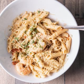 Harissa Spiced Shrimp Penne